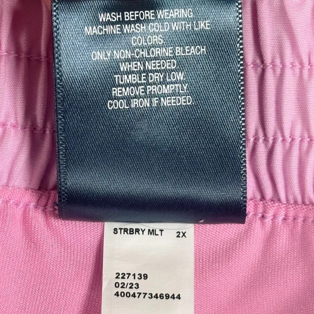 Tek Gear Womens Pink Active Skort Plus 2X Elastic Waist Zip Pockets STRBRY MLT